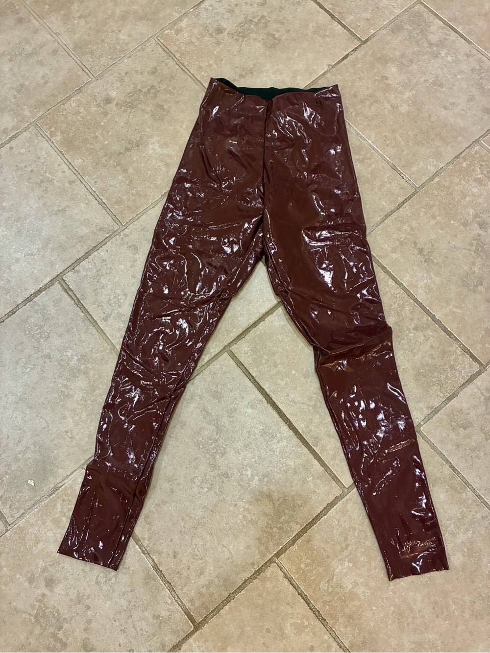 Commando latex Patent Skinny Jeans - Burgundy